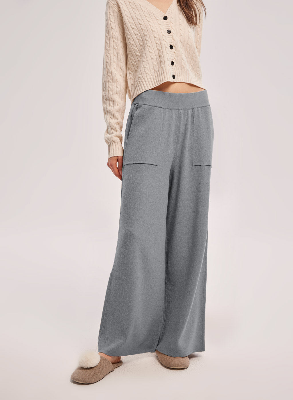 Loose Wide-Leg Knit Pants