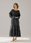 Crewneck Tiered Cotton Dress