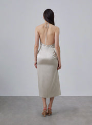 Classy V-neck Silk Dress