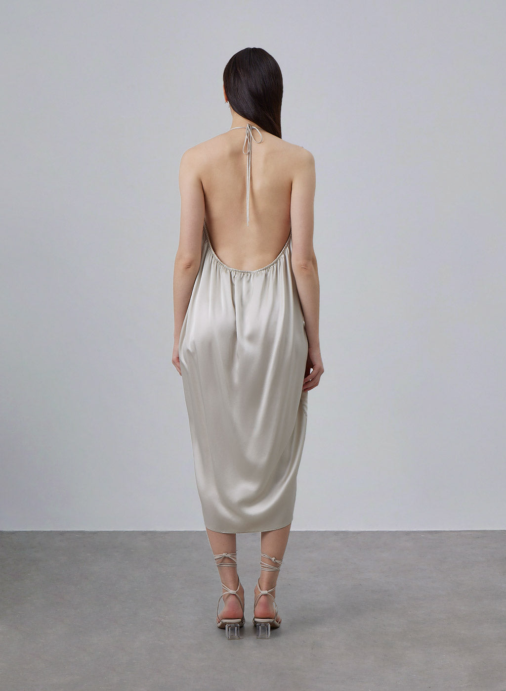 Holiday Halter-neck Silk Dress