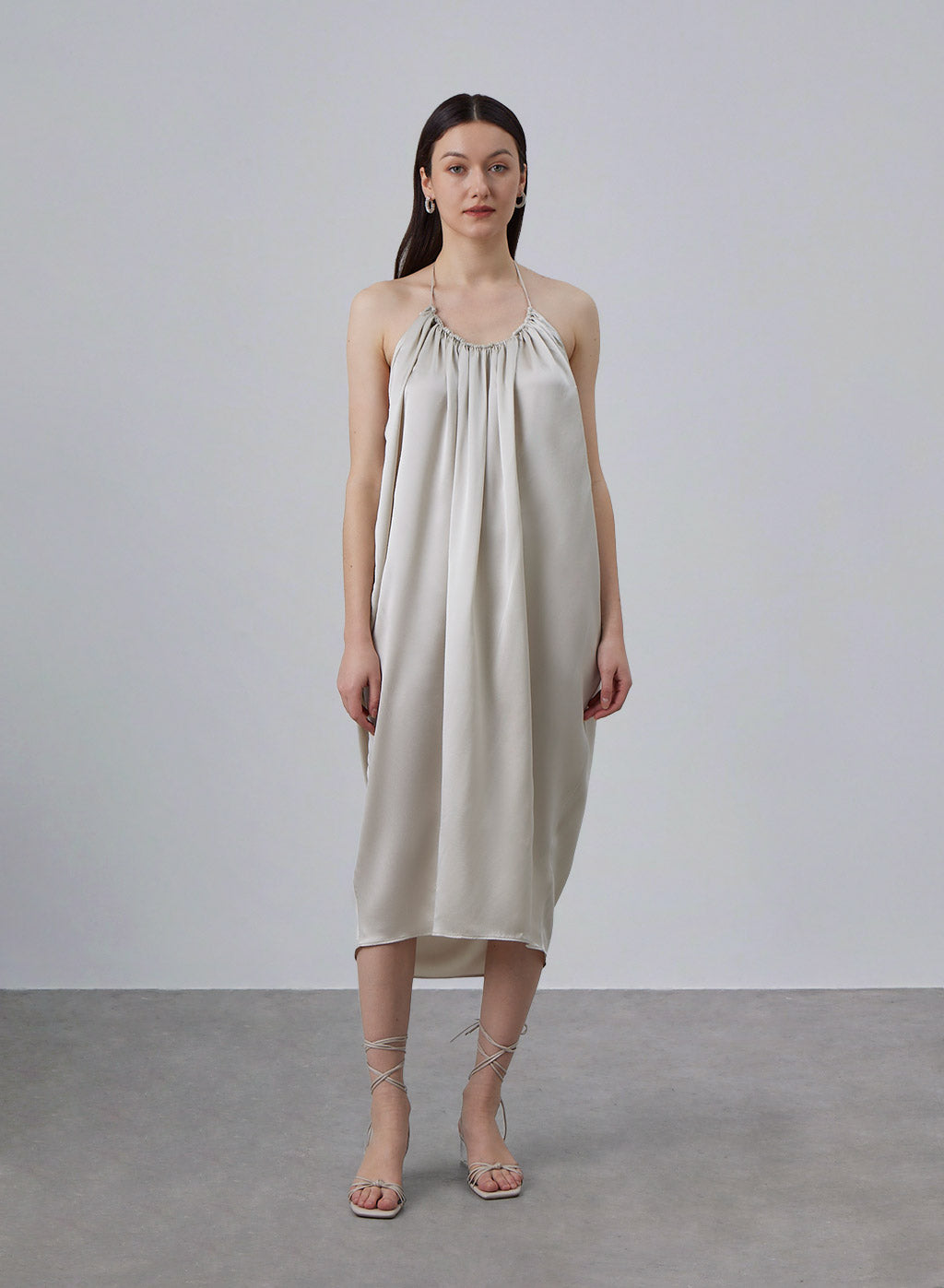 Holiday Halter-neck Silk Dress