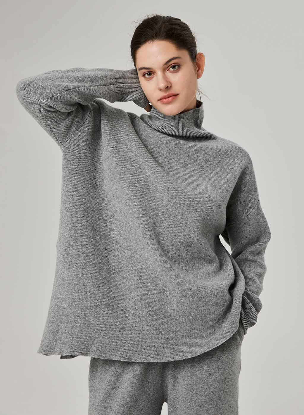 Slant Turtleneck Sweater