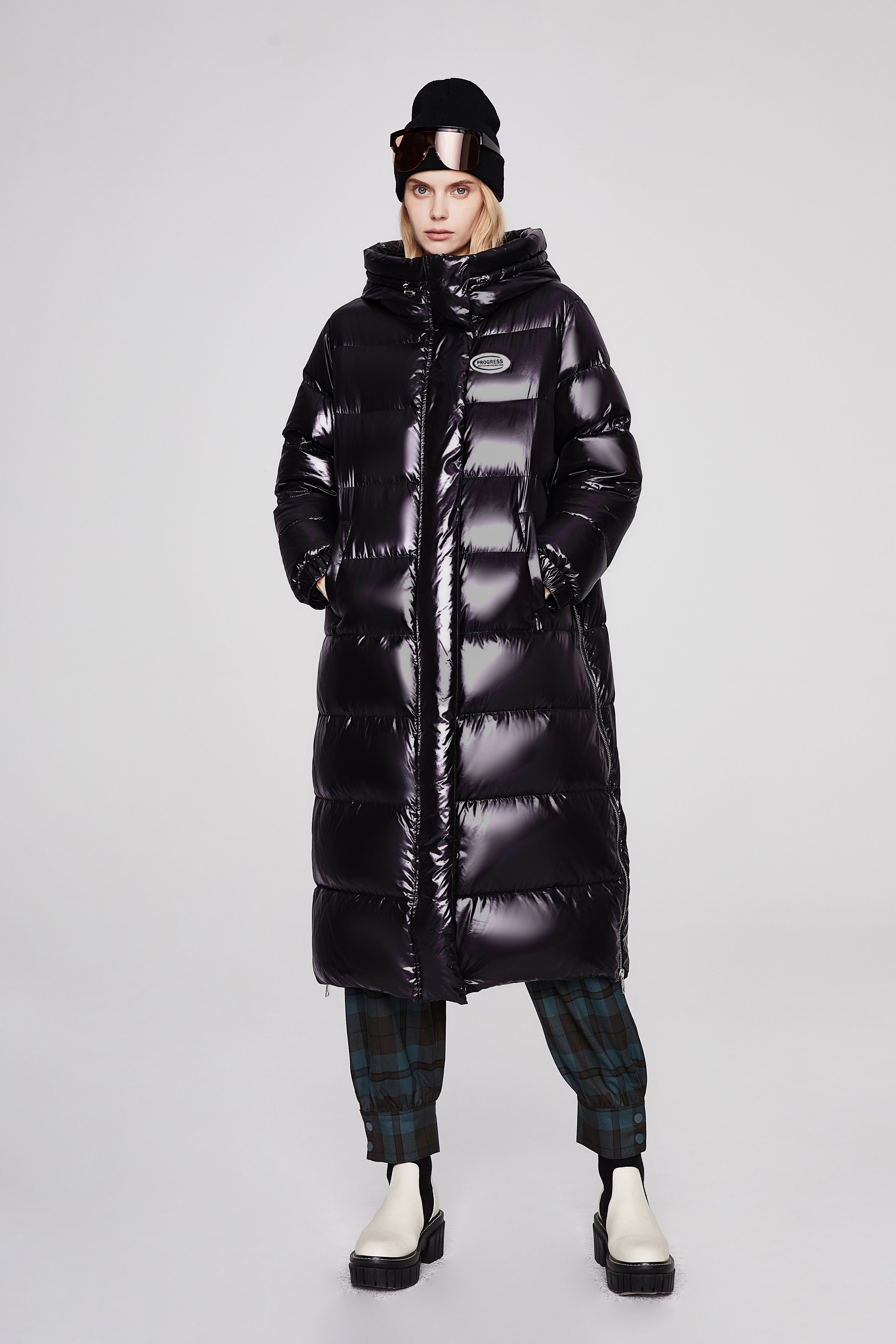 Medium-length Shiny Puffer Coat