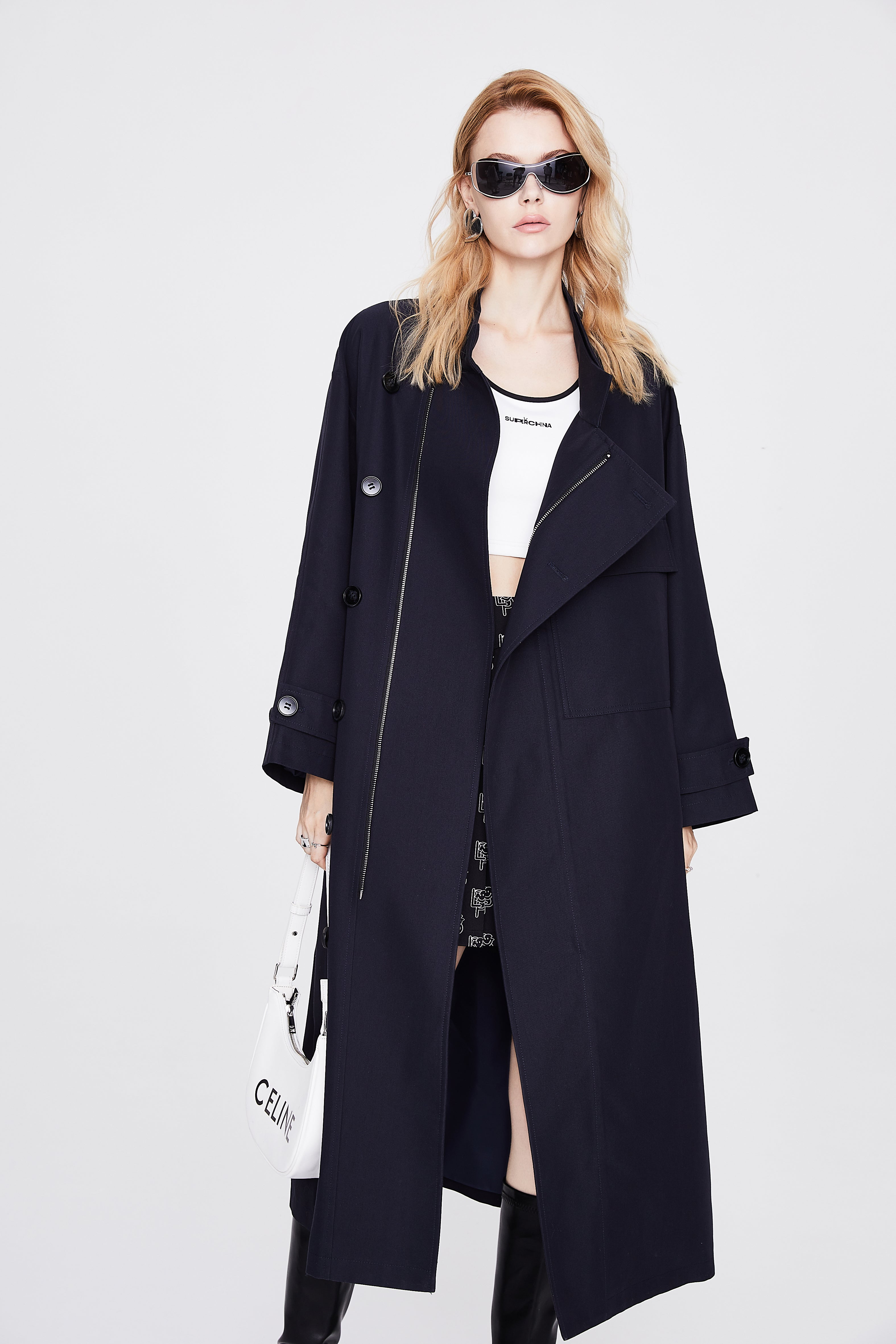 Lazy Style Long Trench Coat