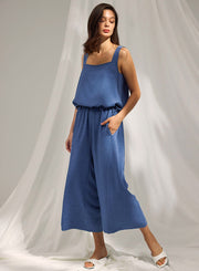 Blue Drawstring Jumpsuit – Nap Loungewear Jumpsuits & Rompers
