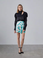 Subtle Drama Puff Sleeve Silk Blouse