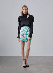Subtle Drama Puff Sleeve Silk Blouse