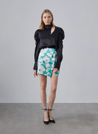 Ready to Bloom Floral Silk Mini Skirt
