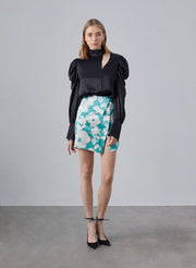 Ready to Bloom Floral Silk Mini Skirt – Nap Loungewear Bottoms