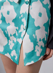 Ready to Bloom Floral Silk Mini Skirt