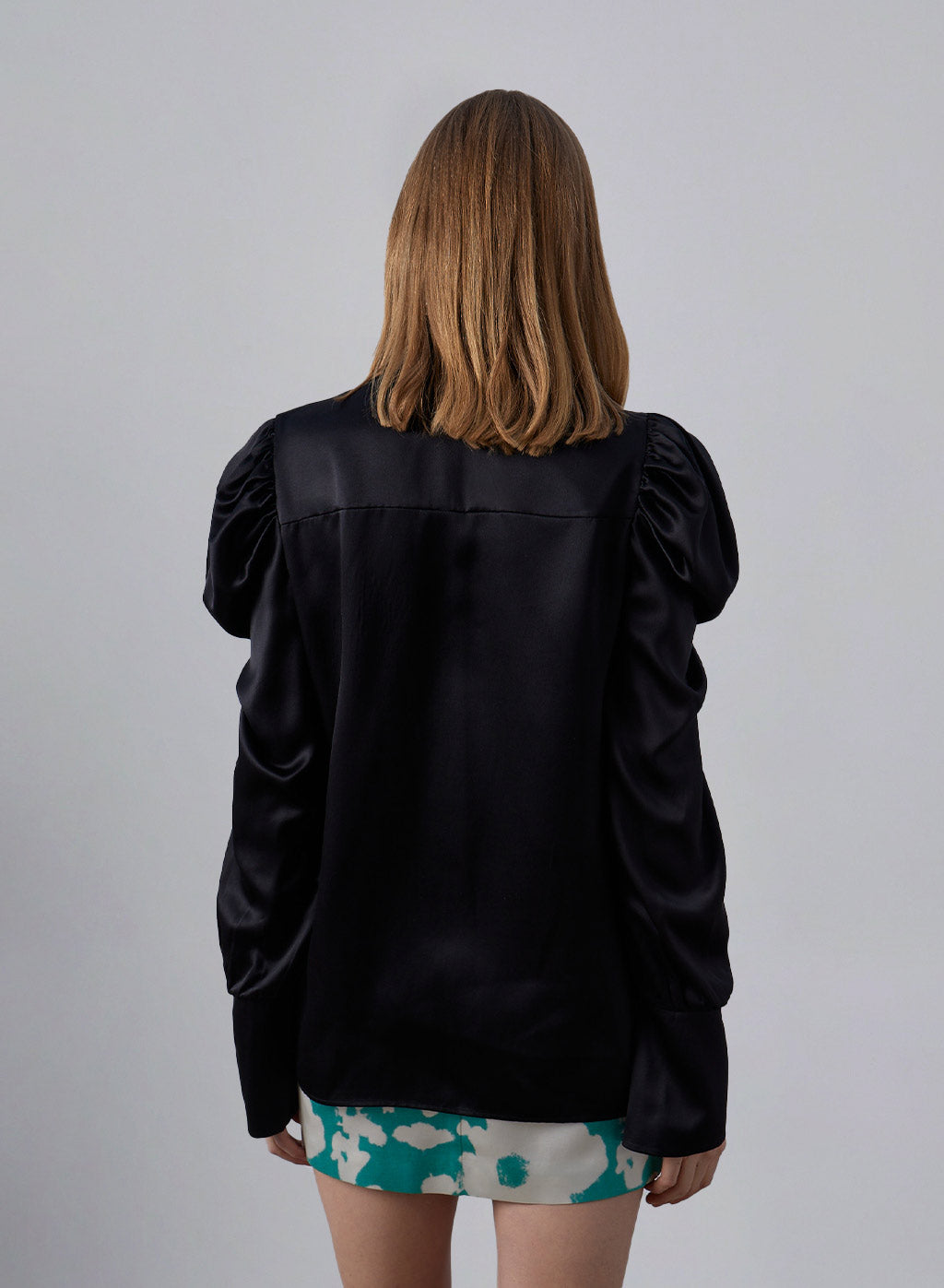 Subtle Drama Puff Sleeve Silk Blouse