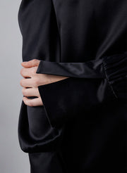 Subtle Drama Puff Sleeve Silk Blouse