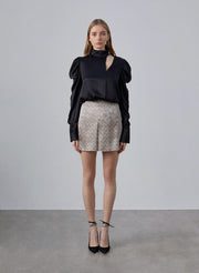 Geometric Print Silk Mini Skirt – Nap Loungewear Bottoms