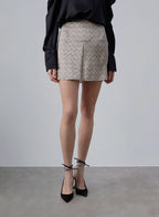 Geometric Print Silk Mini Skirt
