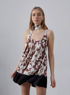 Floral Twilly Scarf Silk Mini Dress