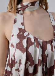 Floral Twilly Scarf Silk Mini Dress