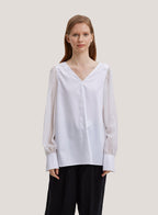 Striped Detail V-Neck Blouse