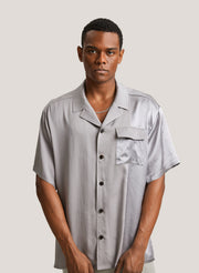 Silk Patchwork Short Sleeve Shirt – Nap Loungewear Tops