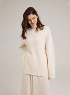 Swan Turtleneck Camel Hair Sweater