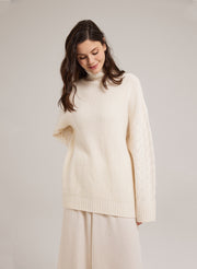 Swan Turtleneck Camel Hair Sweater