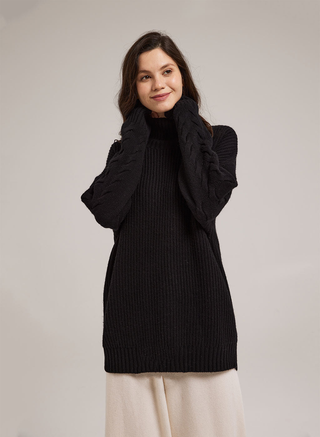 Swan Turtleneck Camel Hair Sweater