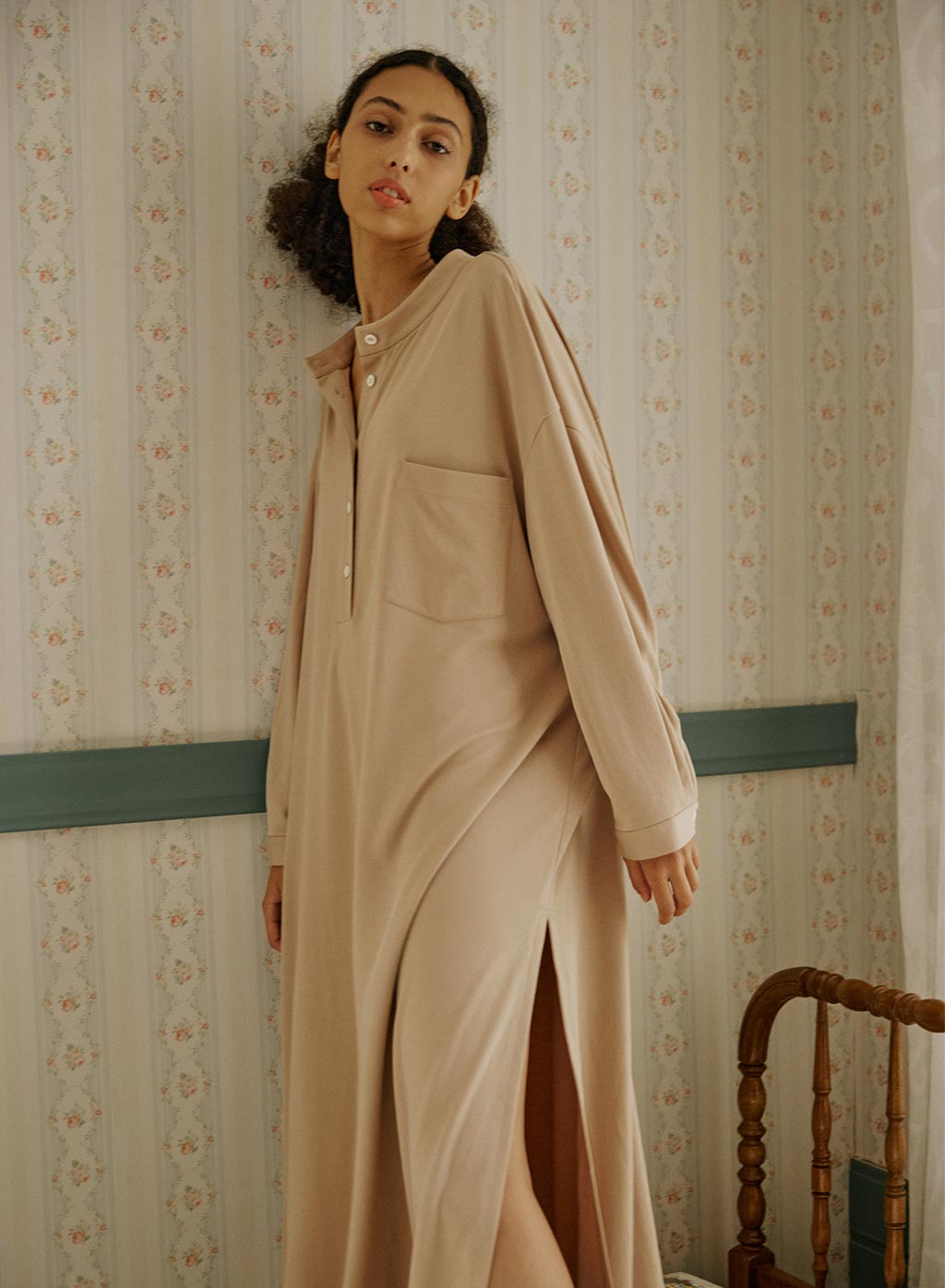 Collared Split Side Maxi Dress