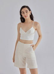 White Quartz Silk Blend Shorts – Nap Loungewear Bottoms