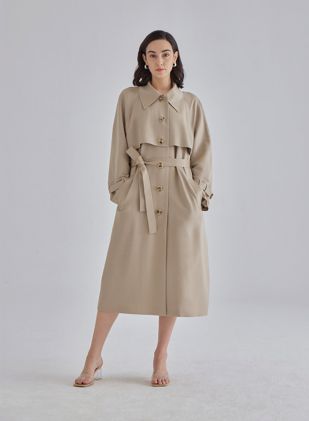 Rich Hazel Silk Blend Coat