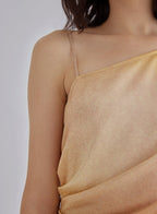 Caramel Sand Irregular Silk Top