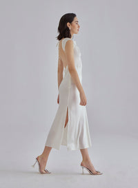 Classy Pearl Midi Silk Dress