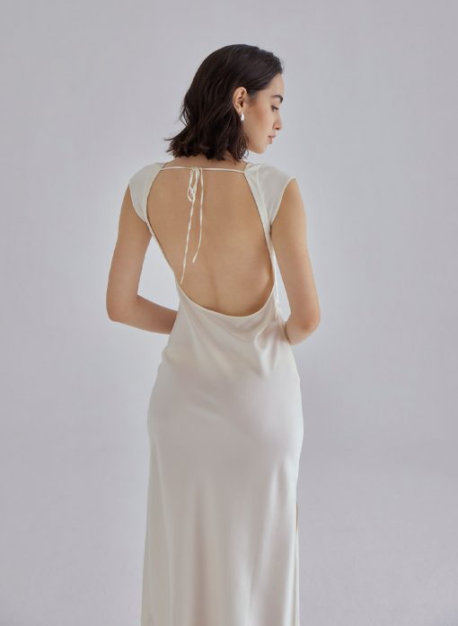 Classy Pearl Midi Silk Dress