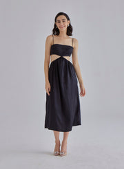 Clean Cut Midi Silk Dress