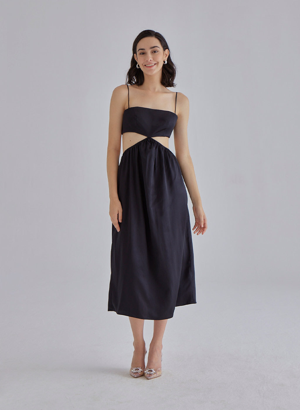 Clean Cut Midi Silk Dress