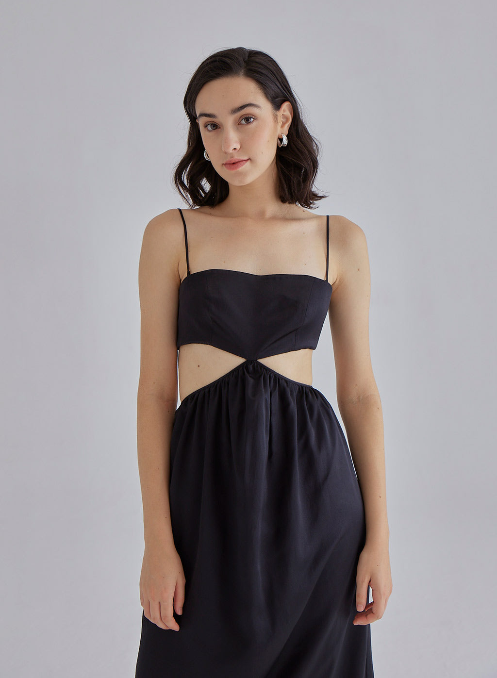 Clean Cut Midi Silk Dress