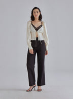 Gentle Pearl Long Sleeved Silk Top