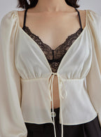 Gentle Pearl Long Sleeved Silk Top