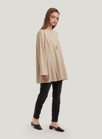 Crew-Neck Wool-Blend Blouse