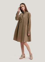 Cotton-Blend A-Line Shirtdress – Nap Loungewear Dresses
