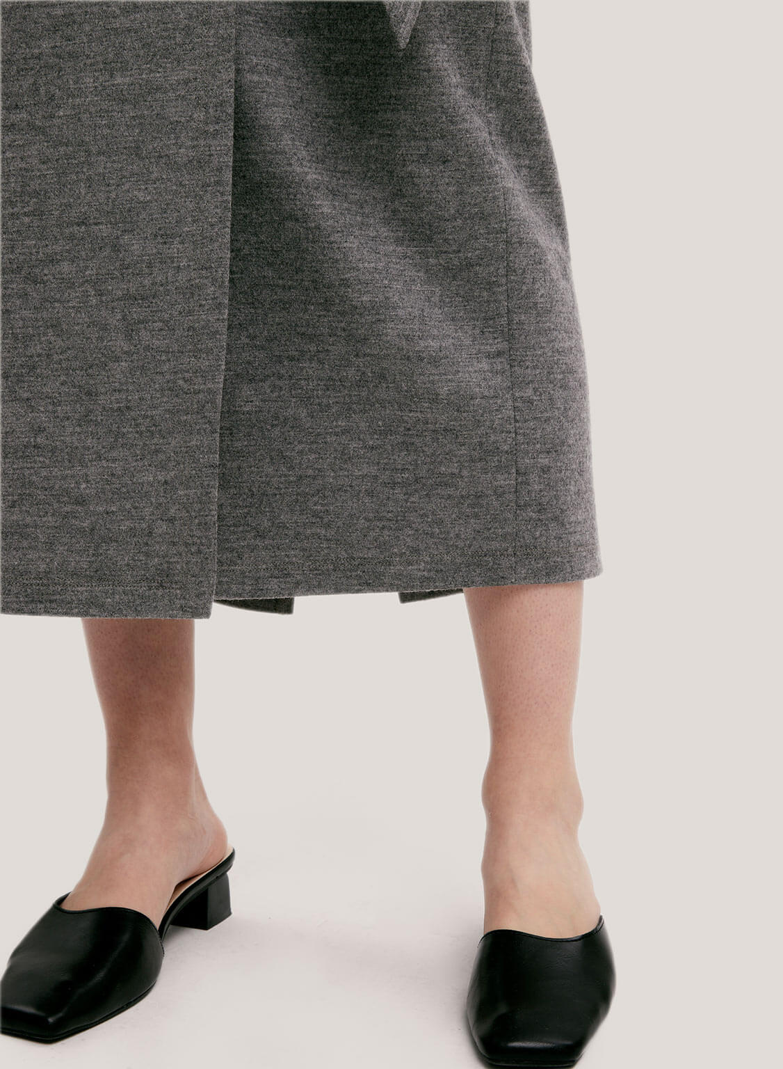 Waist Tie Wrap Pure Wool Skirt