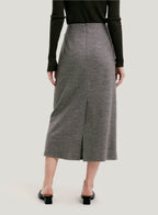 Waist Tie Wrap Pure Wool Skirt