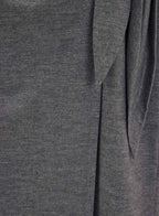 Waist Tie Wrap Pure Wool Skirt