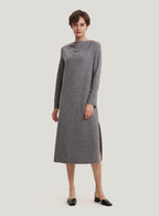 Split-Side 100% Wool Maxi Dress