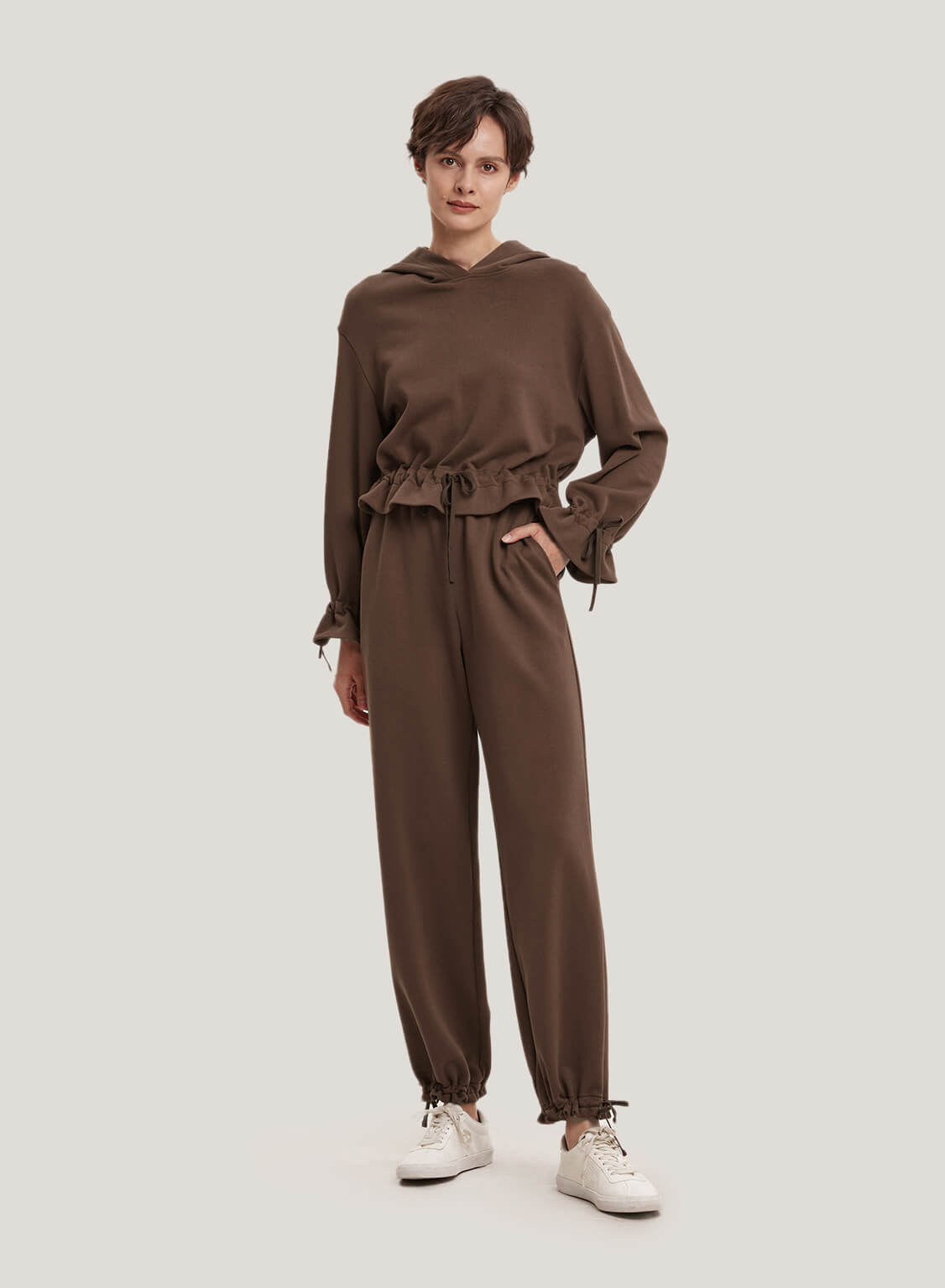 100% Cotton High Waist Jogging Pants