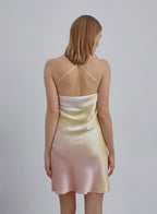 Keyhole Front Silk Mini Slip Dress