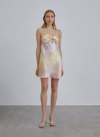 Keyhole Front Silk Mini Slip Dress