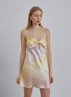 Keyhole Front Silk Mini Slip Dress