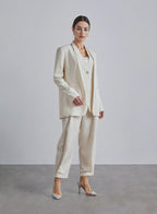 Linen-Blend Tapered Pants