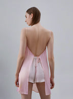 Open Back Silk Mini Slip Dress