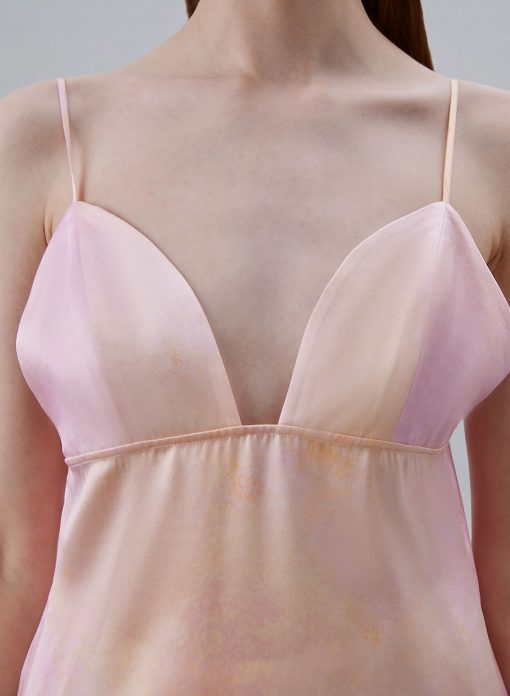 Open Back Silk Mini Slip Dress