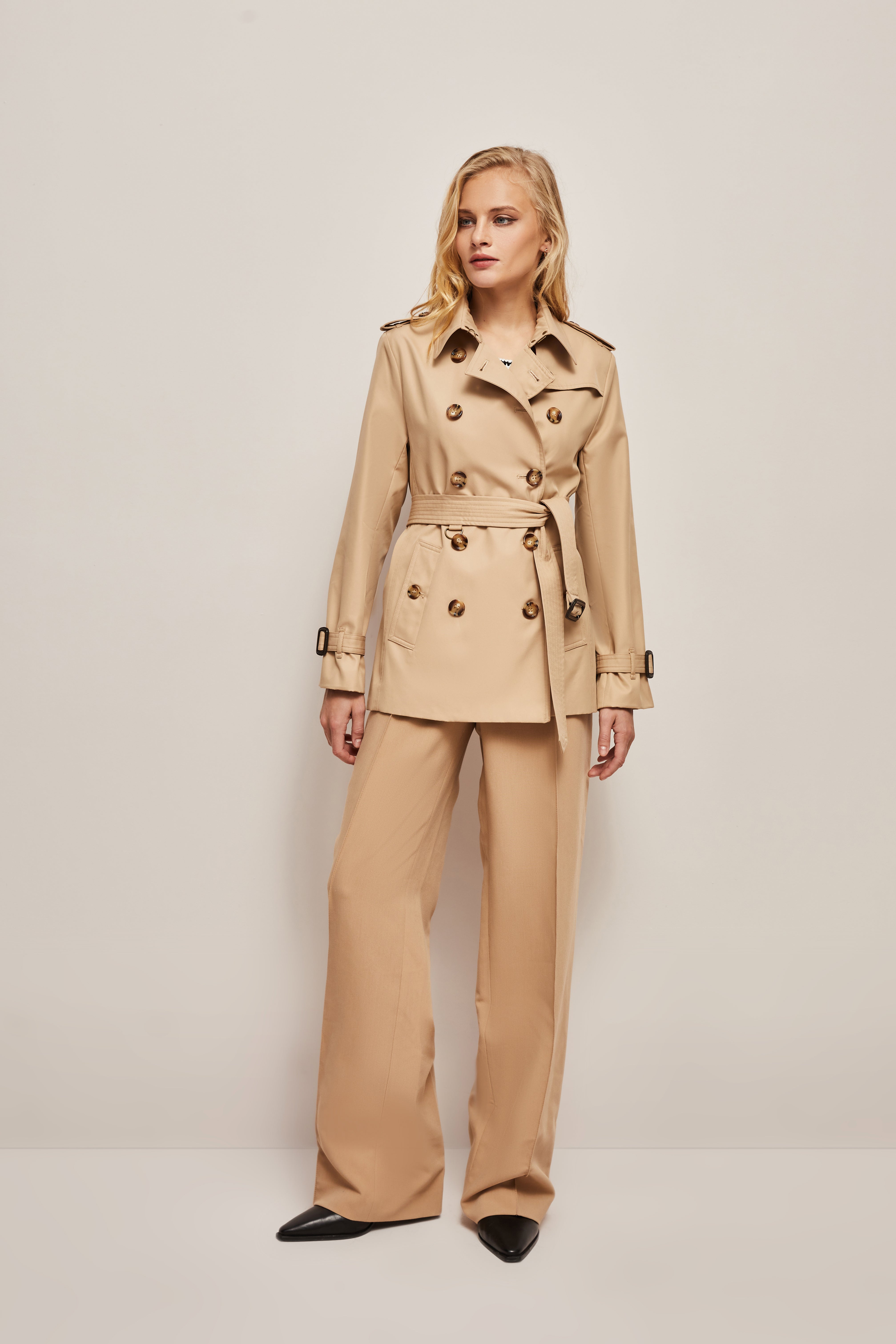 Classic Hepburn Style Trench Coat